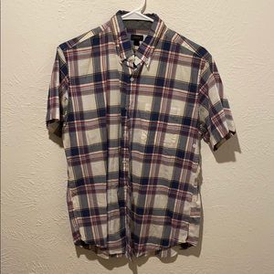 J. Crew shirt sleeve button down plaid shirt.